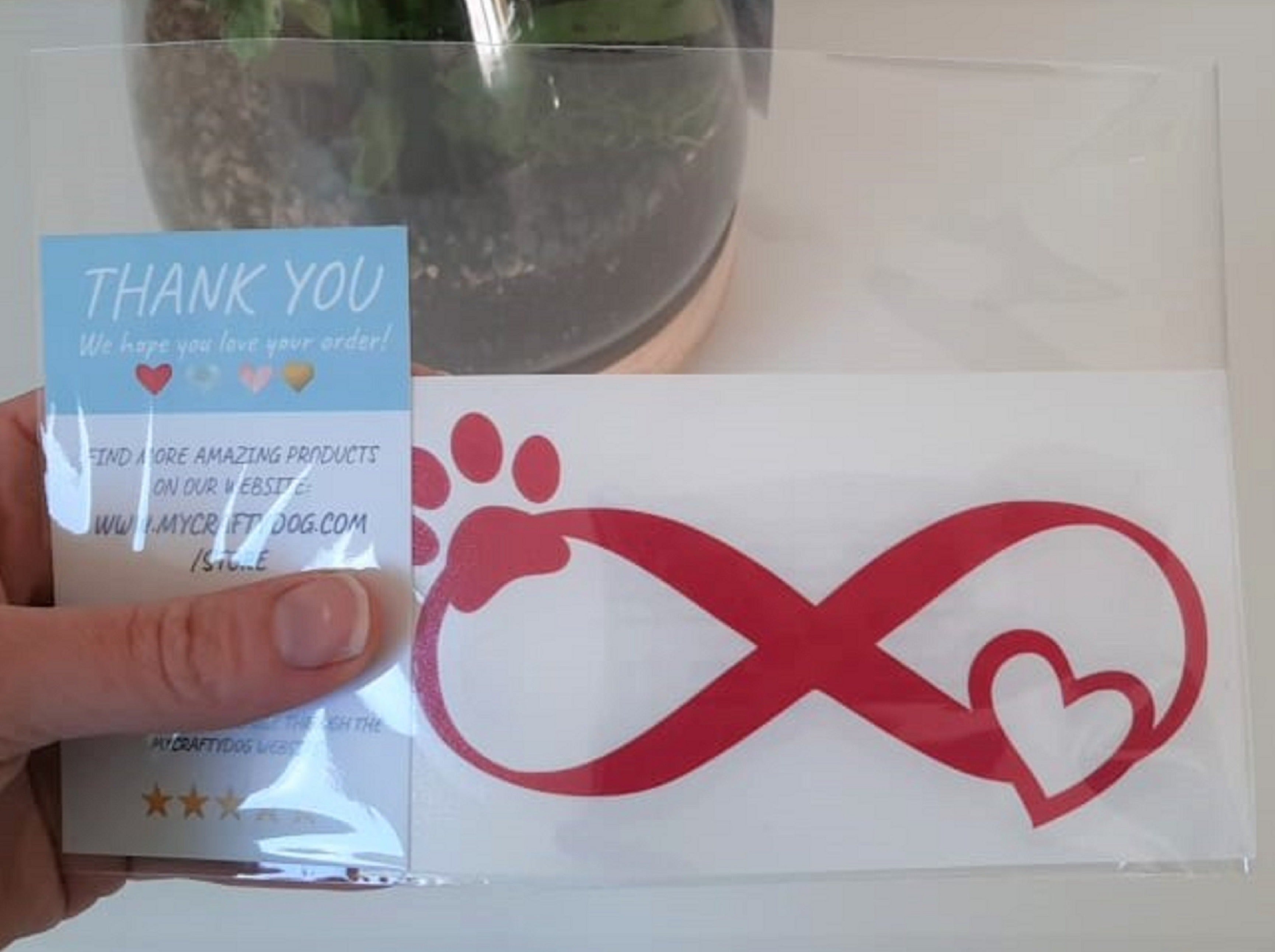 Infinity Paw Print and Heart Pet Cat Dog Car Decal / Sticker - My Crafty Dog