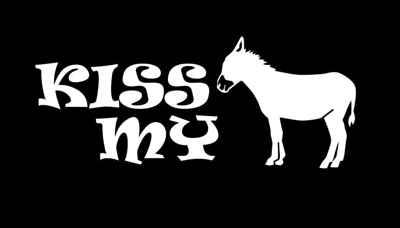 Kiss my Ass Sticker. Fun Car Decal. Donkey - My Crafty Dog