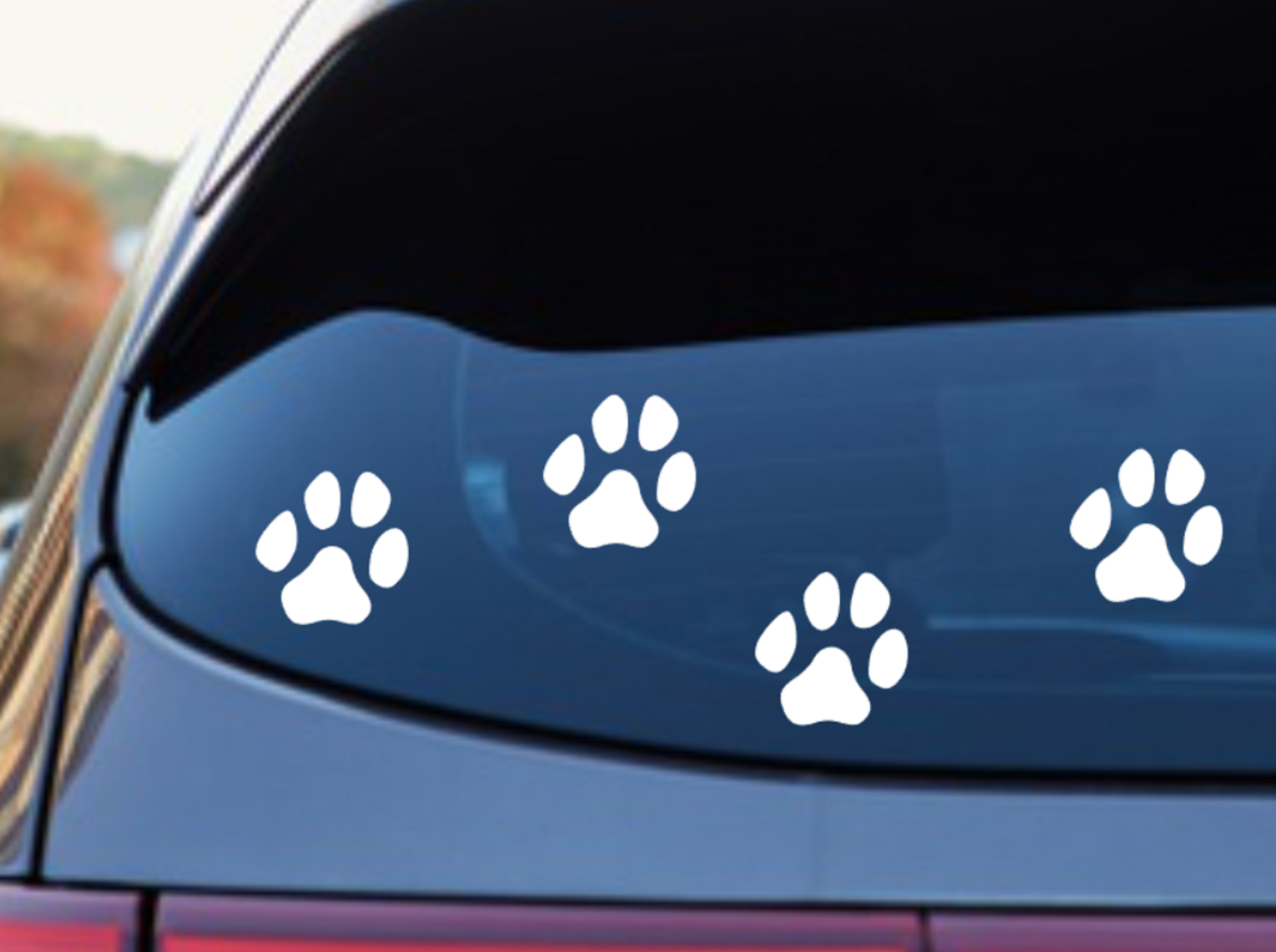 Paw Print Stickers Set of 4 Outdoor Use - My Crafty Dog