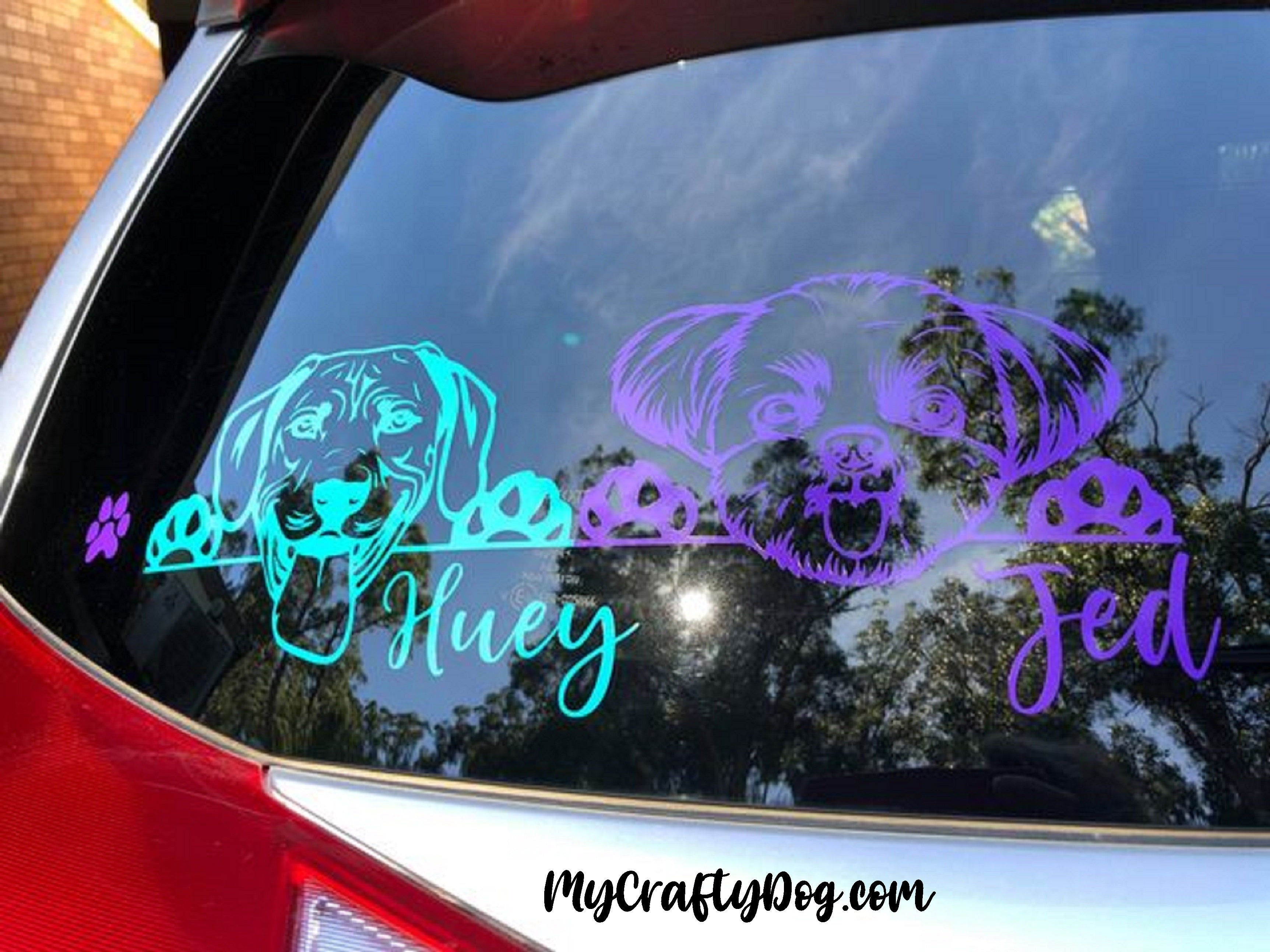 Peeking Shiba Inu Dog Car Sticker - My Crafty Dog