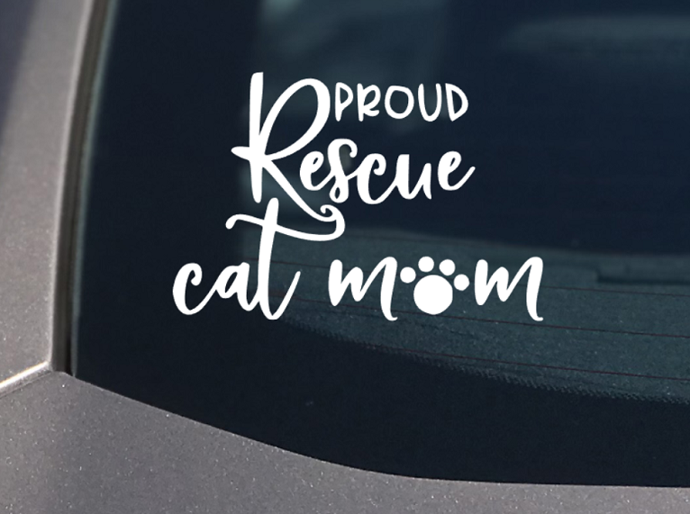 Proud Rescue Cat Mum Sticker - My Crafty Dog